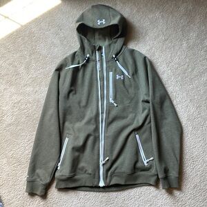 Military green men’s under armour storm full zip hoodie